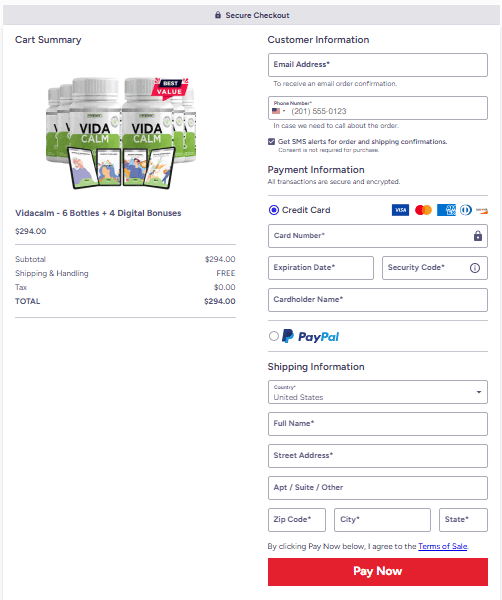VidaCalm - Secure Checkout 